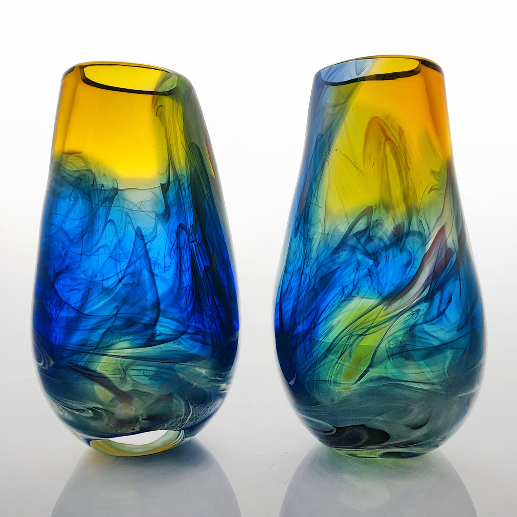 Pair of Blue Coast Vases