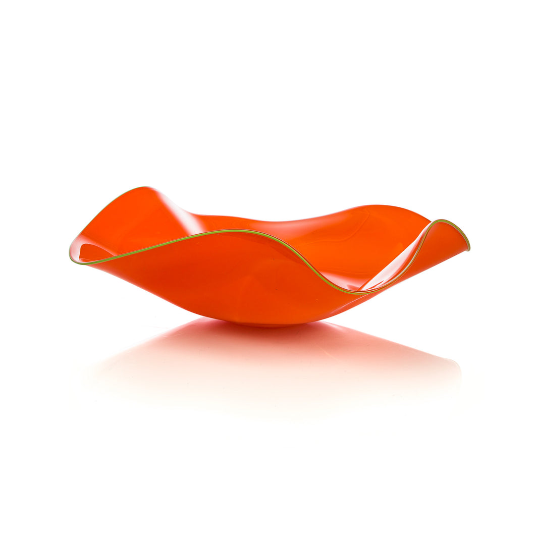 Free Form Swirl Platter - Glass Platter by David Reade Glass Art