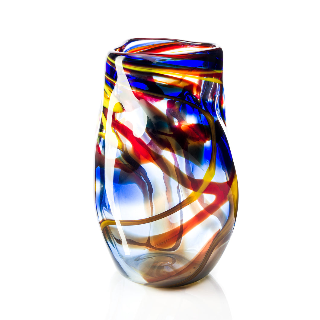 Multicoloured Vase - David Reade Glass Art