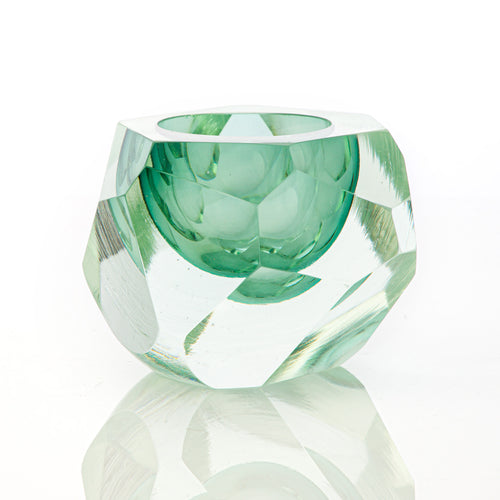 Glacier Cut Votive - David Reade Glass Art