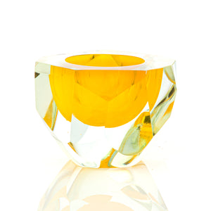 Glacier Cut Votive - David Reade Glass Art