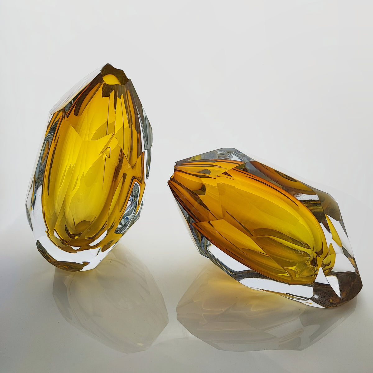 Pair of Glacier Vases – David Reade Glass Art